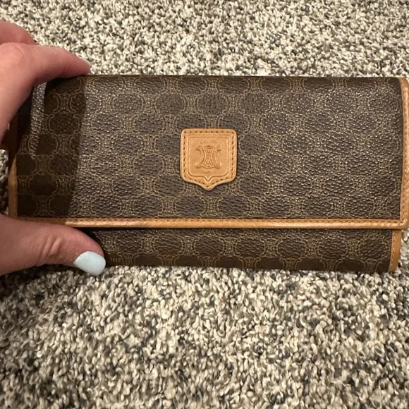 🤎🤎🤎3 piece set Celine Brown Macadam Messenger Bag with Tan Trim - Picture 3 of 7